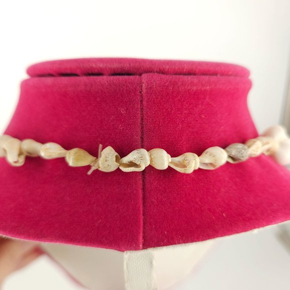 Vint Mini Cowrie Oyster Seashell Sea Shell Necklace Lei Long 26" White Jewelry - Picture 4 of 6